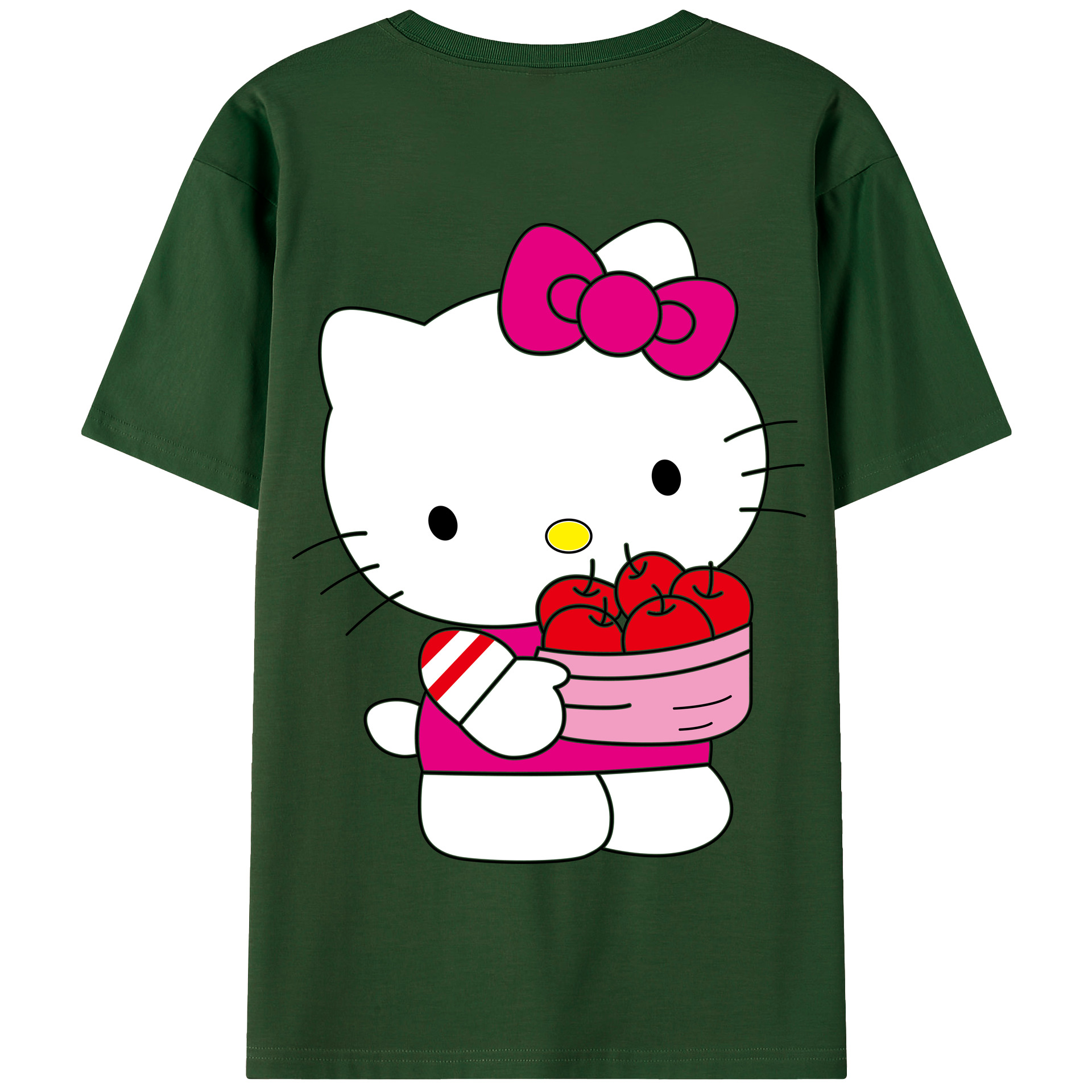 （画像用） Hello Kitty ハローキティ 綿100％半袖Tシャツ（背面プリント）